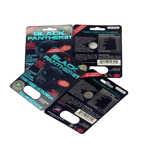 EUA Mercado de pílulas sexuais Papel Blister Card Pacgaing For Rhino 69 / Tiger/ Black Mamba Pills