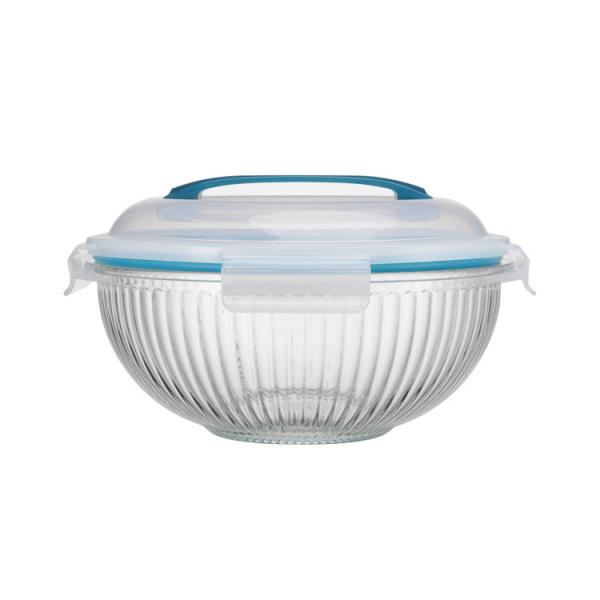 Nestable Glass Cooking Bowls Glass Mixing Bowl With PP Lock Lid 180ml-3500ml