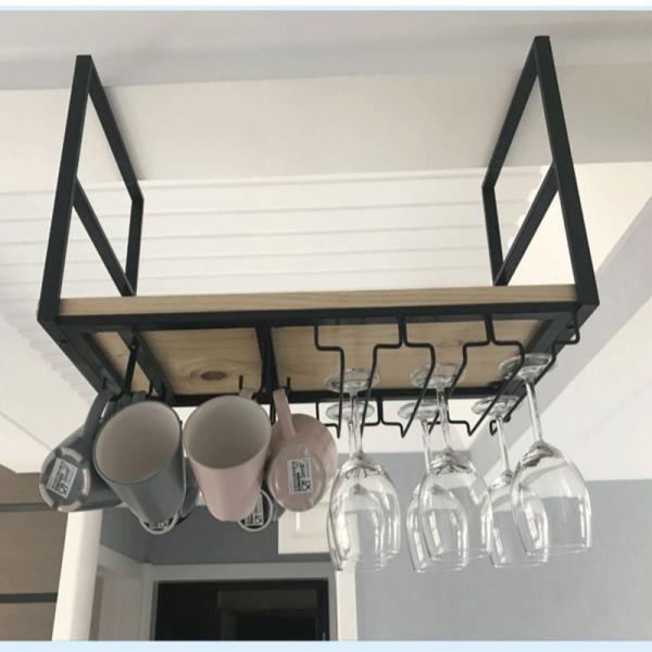 Functional Wood Ceiling Garden Tool Rack Store Display Stand for Garage Overhead Storage