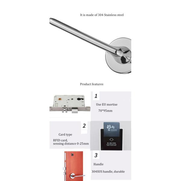 RFID-замок из нержавеющей стали, отель, серый, умный, безключевый, дверной замок