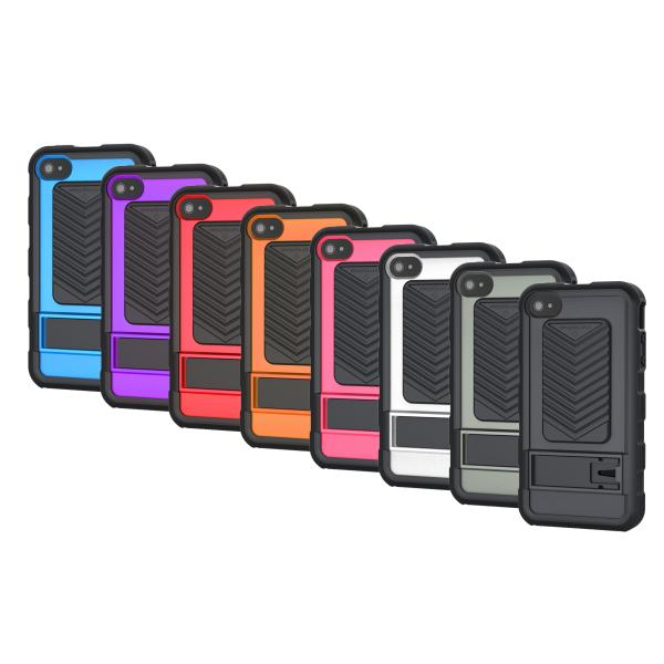 Tough PC iPhone 4 Protective Cover Case With Stand , Color Custom