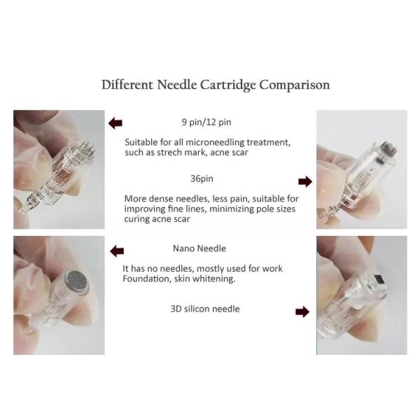 Derma Rolling System with 1 3 5 7 9 12 24 36 42 Pins Nano Needle Cartridge Skin Care