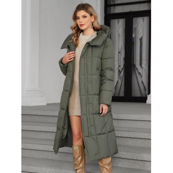 115 cm de longitud Mujeres Largas chaqueta Colores oscuros Invierno Calor Grafeno línea de auto calefacción Resistente al clima Anclado Baja de las rodillas Largo