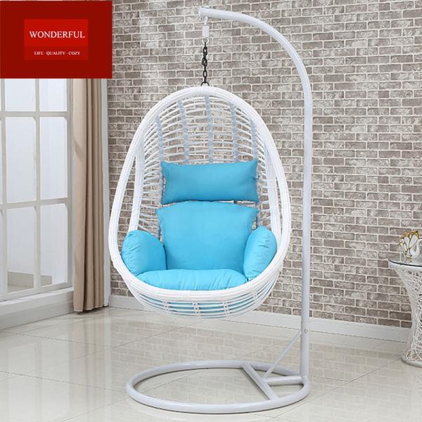 Modern Design Style Metal Frame Single Hanging Chair for Indoor or Outdoor Spaces