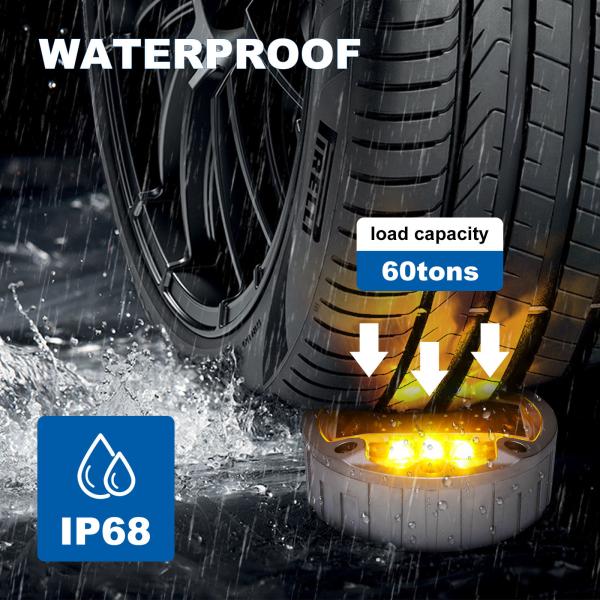 Rodas de estrada solar LED IP68 Impermeável Branco/Amarela/Vermelho/Azul/Verde -40C~85C Temperatura 0.2W Potência