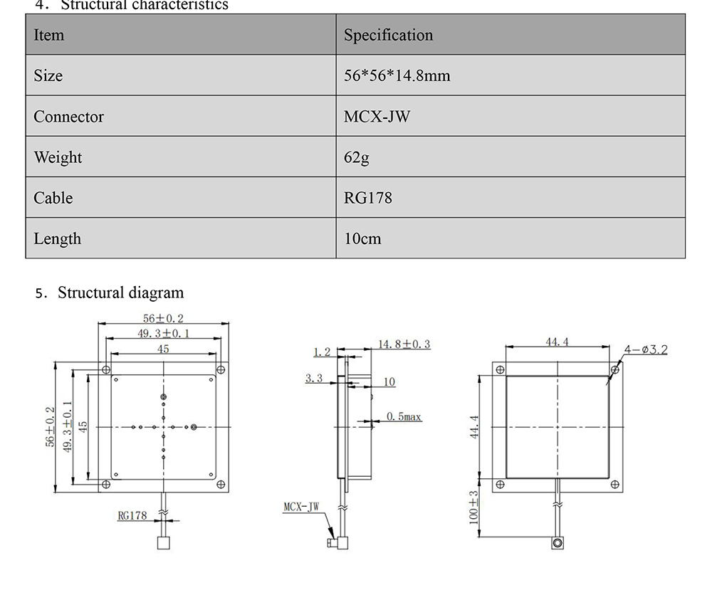 Multi Constellation RTK GNSS Antenna 3.5dBi For Land Surveying HT-T422