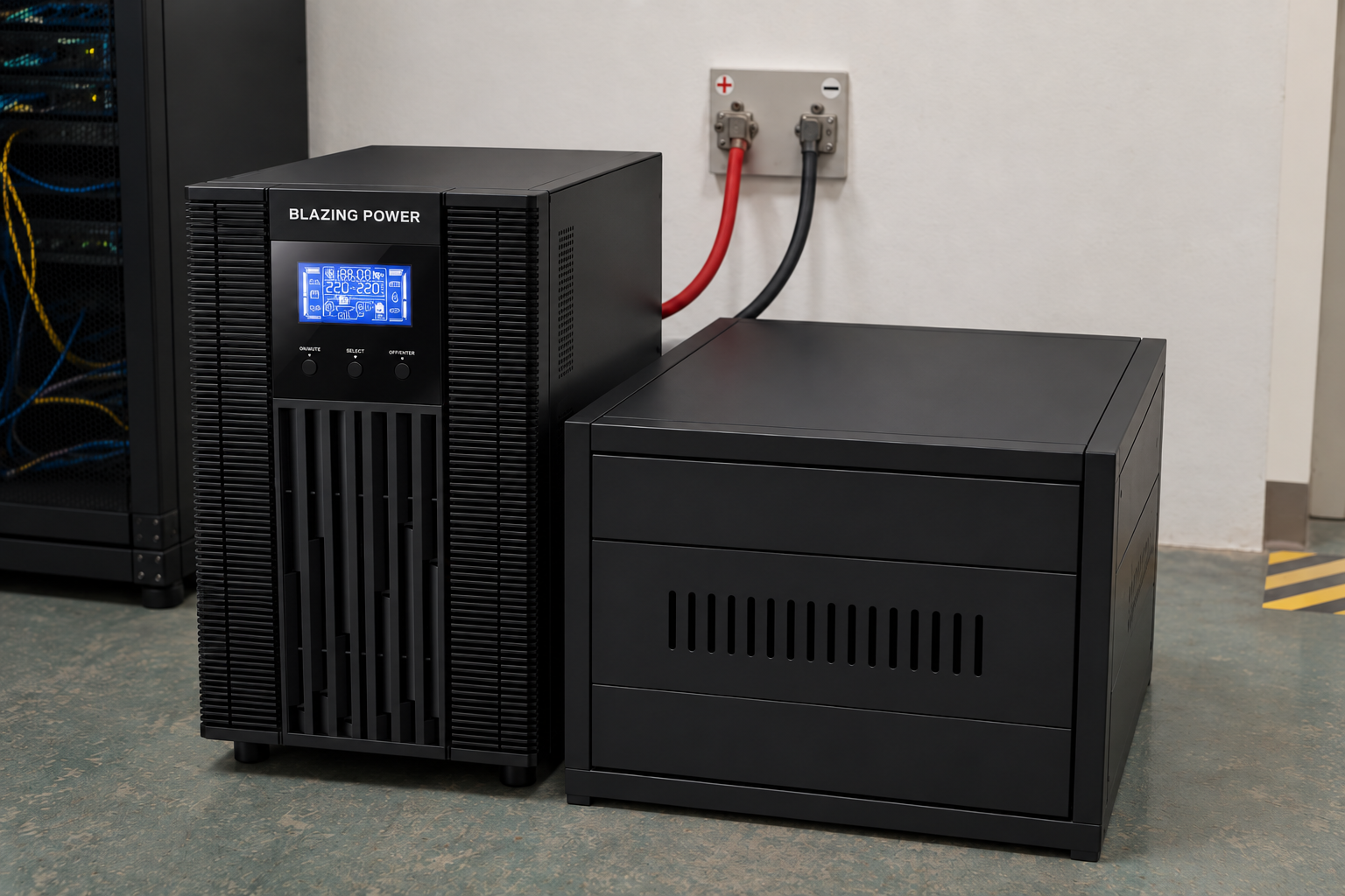 3kVA UPS with 30-minute battery backup for small testing equipment
