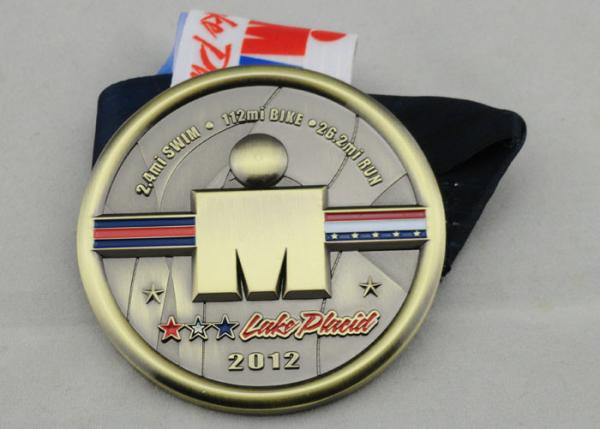 Customized Neck Ribbon Medals Brass Plating For Kids