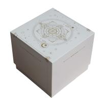 Aluminium d'or de boîte rigide blanche personnalisable de bougie emboutissant l'insertion blanche de mousse