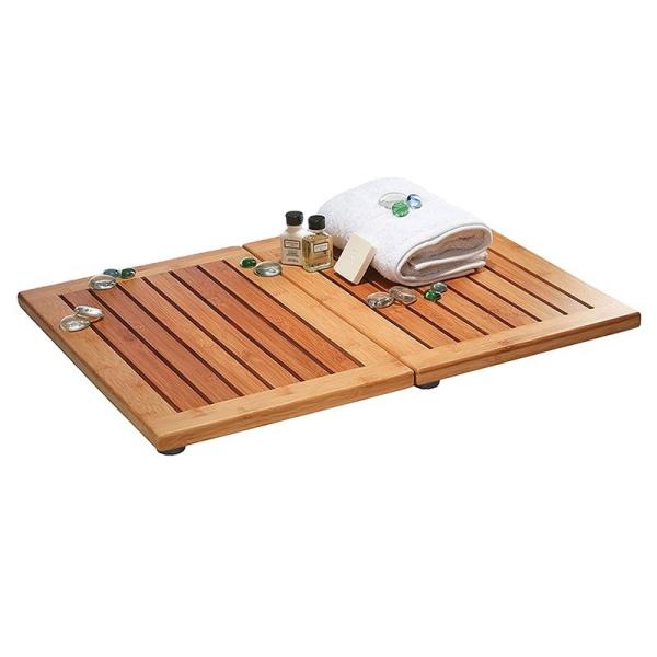 100% de Bambu Natural Tapete de Chão Banheiro Para Chuveiro Impermeável