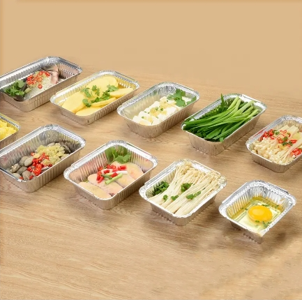 PP Lid Aluminum Foil Lunch Box for Outdoor Dining Safe and Environmentally Friendly