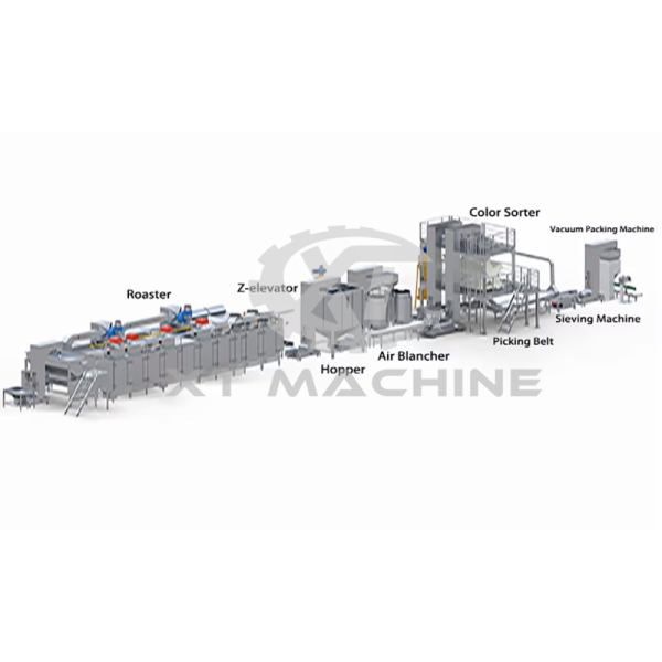Automatic Peanut Blanching Machine with 500-2000kg/h Capacity 90% Blanching Ratio and Vacuum Packaging