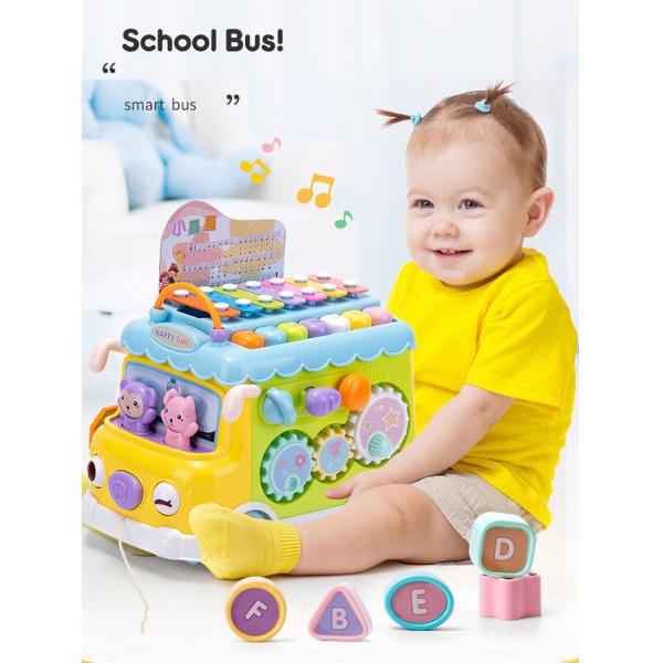 Children's Xylophone Toy Bus with Music and Educational Functions Age Range 0-24 Months