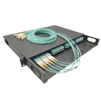 MPO-LC noircissent le support monté ont laminé à froid le tableau de connexions de cassette de Mpo de 96 ports