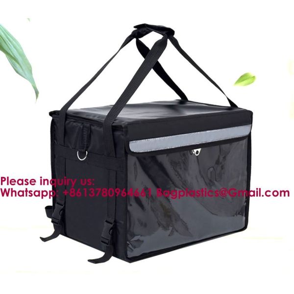 Custom Logo Commercial Thermal Waterproof Food Delivery Bag Backpack For Pizza Hot Just Eat With Backlight For Scooter Large Storage Portable Delivery Bag Waterproof Fast Food For Catering Packaging