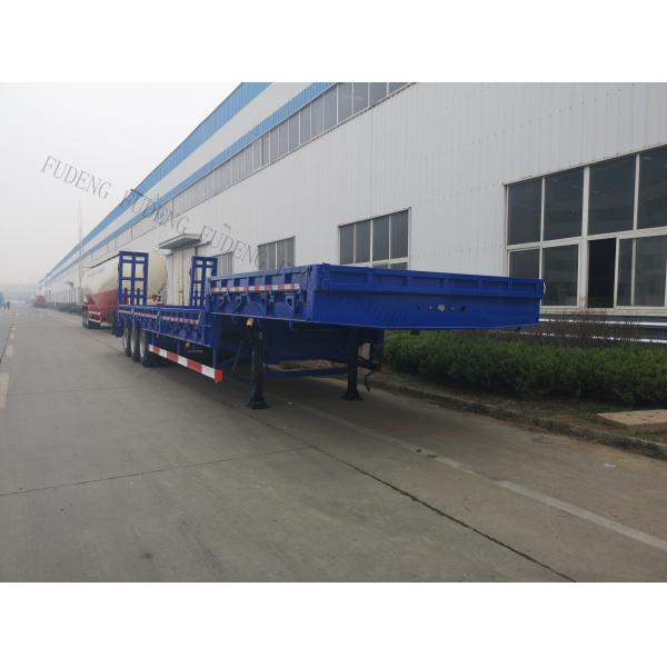 3 Axles Low Bed Semi Trailer Sale In Africa 50 Ton With Ramp 12 Wheelers