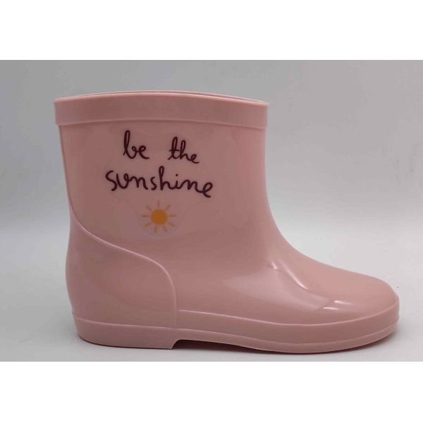 Flexible PVC Side Print Filles Bottes de pluie éclairer Enfants Chasseur Wellies OEM ODM