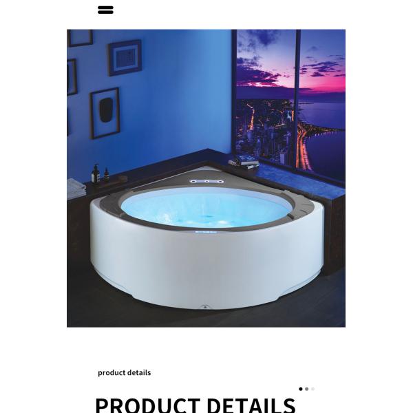 White Acrylic Massage Bathtub with Stainless Steel Frame