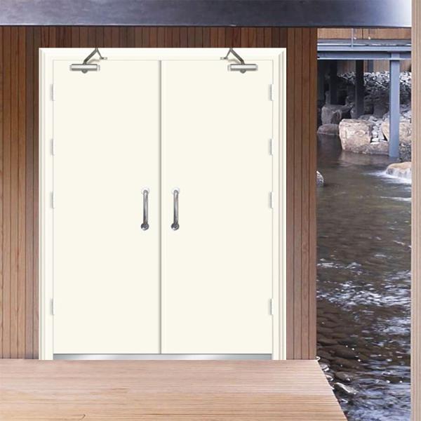 China China Fire Door Frameless Power Coating One Set Fire Rated Metal Door 36 84 With 10 Door Closer Hinge With UL Listed With Smart Lock