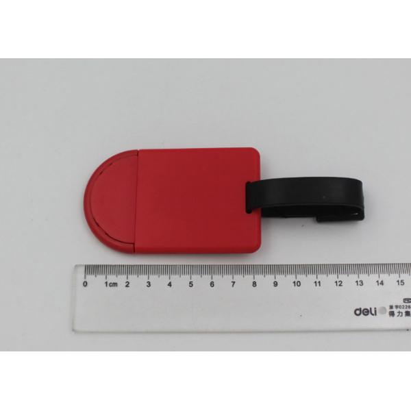 Bank Red Or Yellow Luggage Bag Tags With ID Card Inside / Plastic Hang Tag