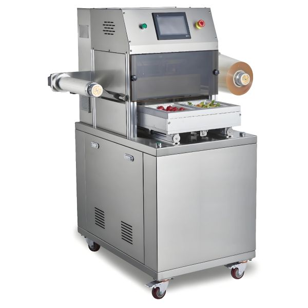 Automatic Tray Sealer DQ320L-V with Food Grade 304 Stainless Steel and 6061 Anodized Aluminum Mold for  Vacuum Displacement Packaging