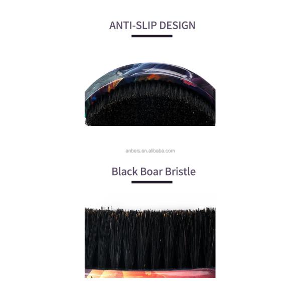 Custom Wooden Boar Bristle 360 Wave Brush for Hair and Beard