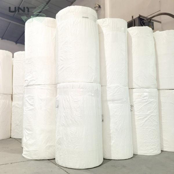 Wide White Smooth Spunlace Nonwoven Fabric For Diapers  1.6m - 2.4m Width