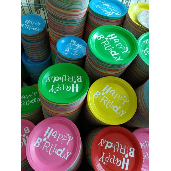 Eco-friendly Disposable Tableware for Birthday Party Food and Cake Plate Lunch Plate