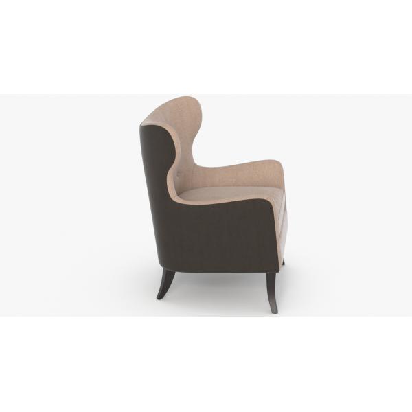 Modern Hotel Room Fabric Chair With Wood Frame 40cm Seat Height