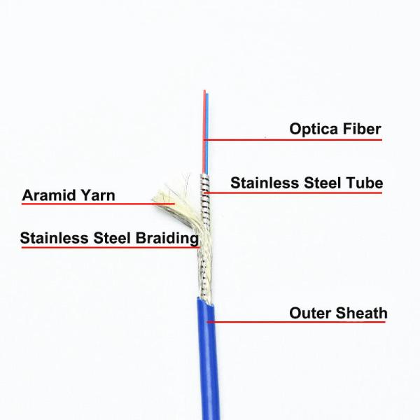 GJSFJV 2f Armored Indoor Optical Fiber Cable Duplex 3.0mm