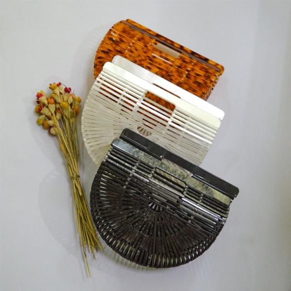Ladies Dinner Party Evening Pouch Bag Handbag Fashionable Acrylic And Bamboo
