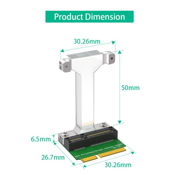 Mini PCI-E/mSATA Adapter with Vertical Installation Pin to Pin Design and Plastic Support Frame for 3G/4G WWAN LTE GPS and MSATA Card