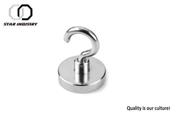 Round NdFeb Fishing Strong Pot Magnet With Eyebolt Durable Long Service Life