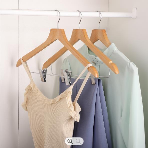 1.5cm Wooden Clothes Hanger Clips , Wardrobe Solid Wood Coat Hanger