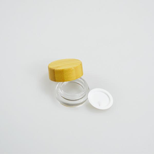 5g Frosted Clear Glass Jar com tampa de madeira de bambu Mantenha seu creme facial cosmético fresco