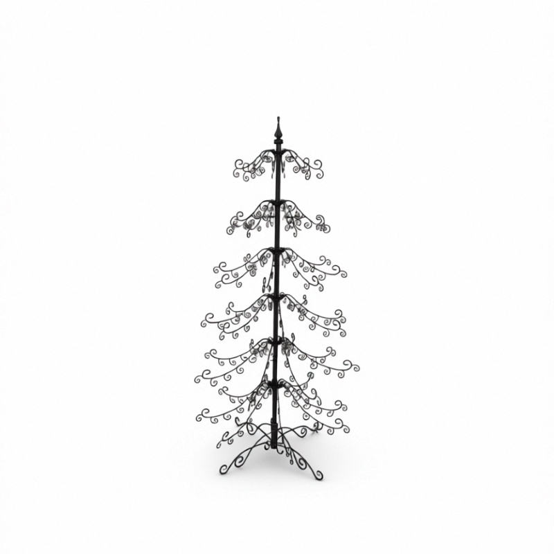 Typically Green 6 Feet Iron Christmas Tree Featuring Freestanding Iron Base Ideal for Trade Shows and Exhibition Holiday Themes