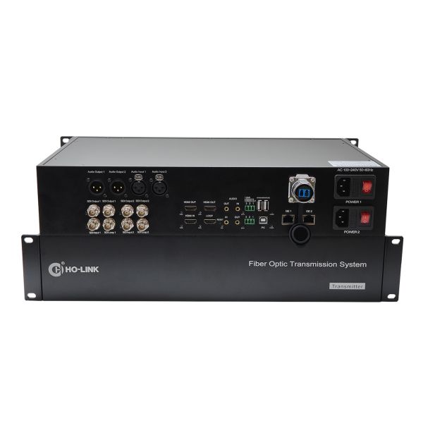 Fiber Transmission System 12G-SDI Video+4K60Hz HDMI With KVM+XLR Audio+Network+Neutrik Fiber Connector