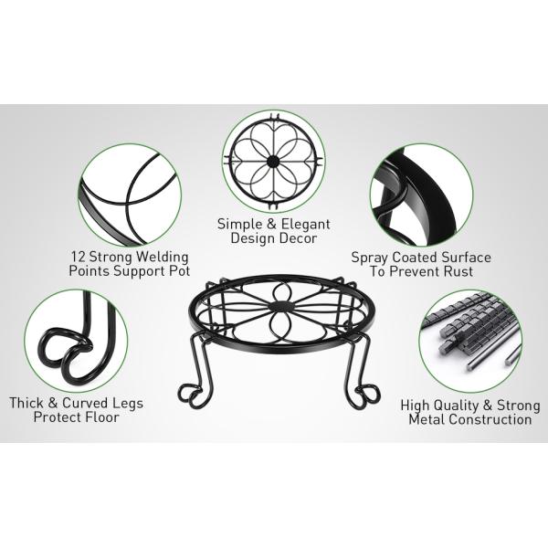 Современный дизайн Черный железный плантационный стенд для внутренних наружных растений толщина 5 мм ржавчина