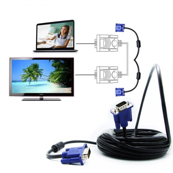 Retail Wholesale VGA/SVGA HDB15 1.5M VGA Cable Male To Male Cable For Computer Projector