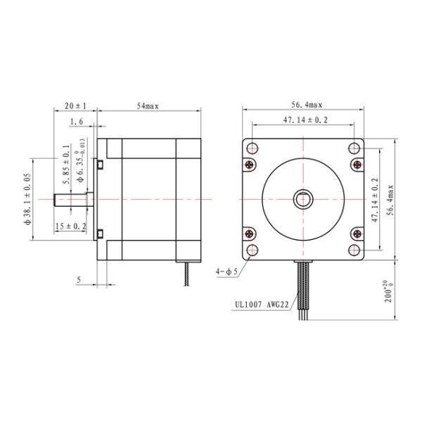 мотор 57*57*54mm шагая NEMA 23 2.3V 3.0A 2 участков для 3 набора CNC Axsis 4 Axsis