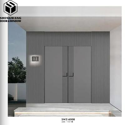 Portail de jardin en aluminium personnalisé, porte coulissante en verre gris, porte en aluminium vitrée pour une haute résistance au feu