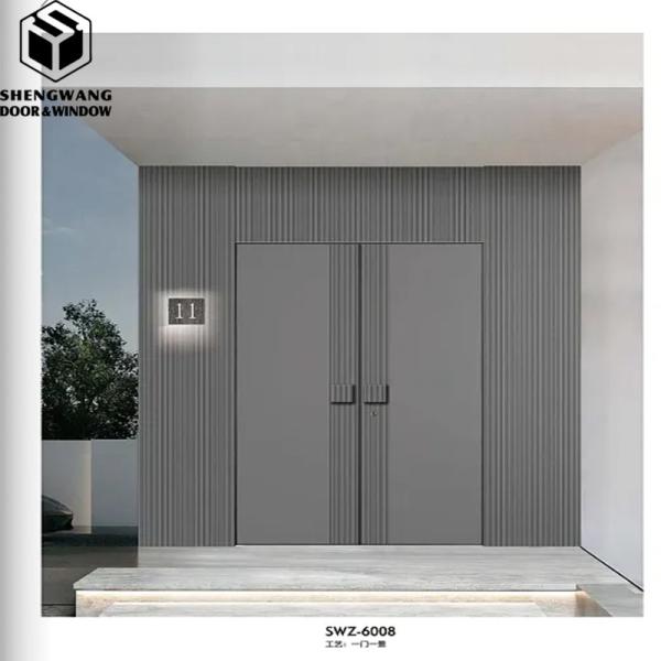 Aluminum Garden Gate Customized Grey Sliding Glass Door Glazed Aluminium Door For High Fire Resistanc