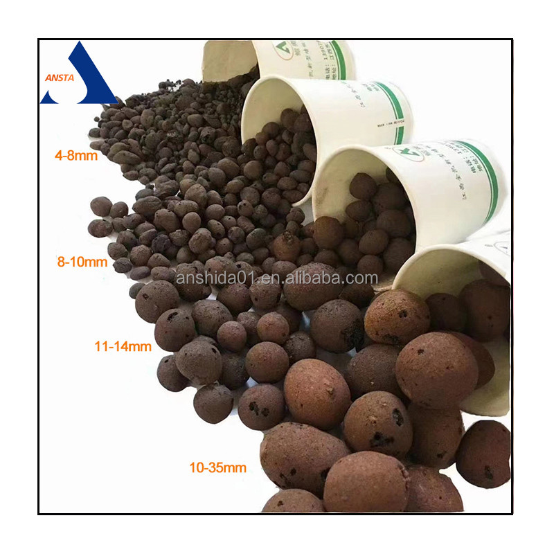 LECA Clay Balls Hydroponics Expanded Clay Pebbles 50L Bag Bulk Density 250-450kg/M3