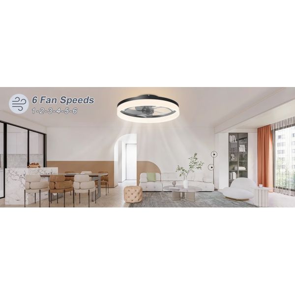 Bedroom Decor Ventilator Lamp Air Invisible Blades Retractable Smart Ceiling Fan with Lights(WH-CLL-70)