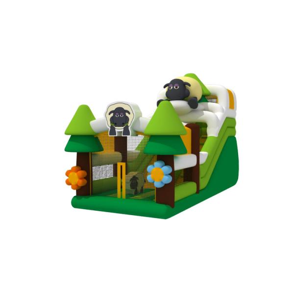 EN14960 Glissières pneumatiques à l'eau à thème mouton PVC 5x9.8x6m