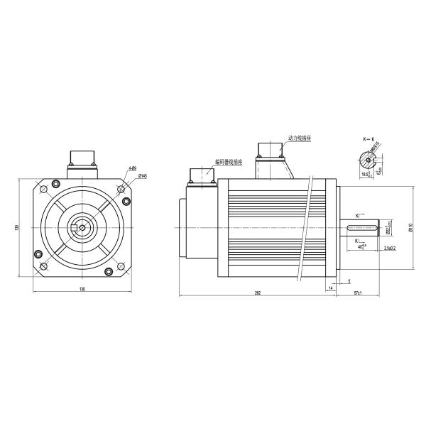2000 servos motores da C.A. do RPM 20 nanômetro 1kw 4kw com poder superior do freio 310V
