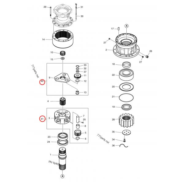 DX255LC DX260 DOOSAN Excavator Gear K1002546 K1002540A
