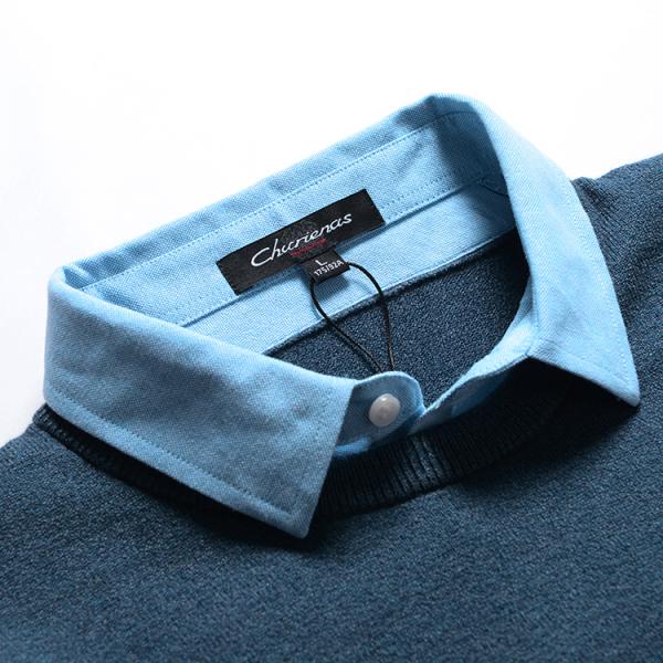 Trendy Cozy Cotton Knitted Sweater 2019 Winter Men Stylish Long Sleeve Sweaters with Collar