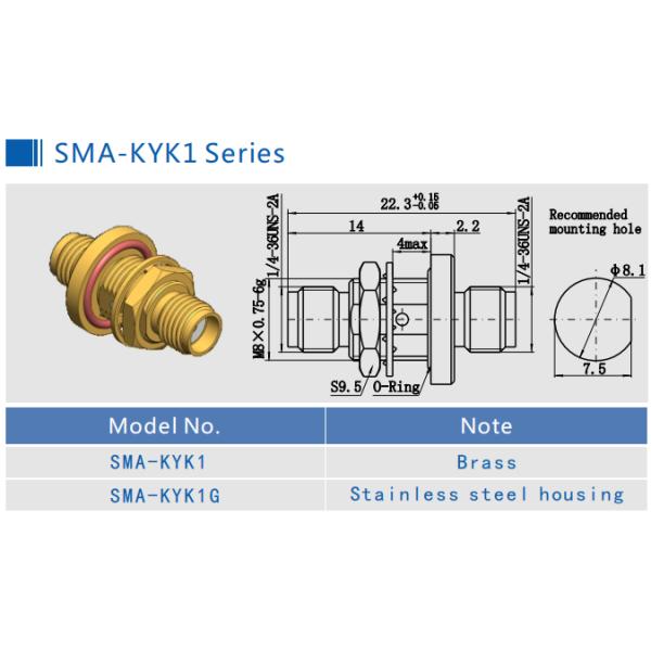 Bulkhead Mount Hermetic Seal SMA Female to SMA Female Adapter