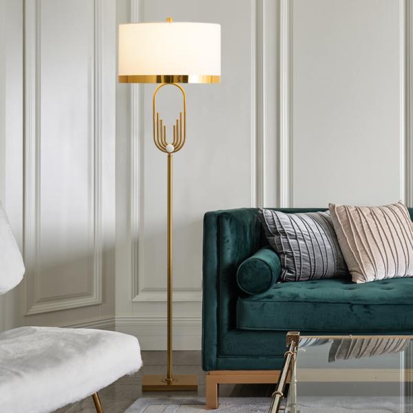 Creative U Shape Metal Tubular Floor Lamp Phnom Penh Lampshade Gold Floor Lamp(WH-MFL-24)